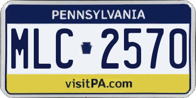 PA license plate MLC2570