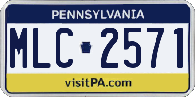 PA license plate MLC2571