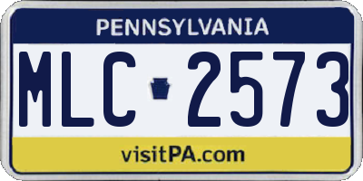 PA license plate MLC2573