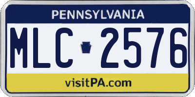 PA license plate MLC2576