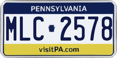 PA license plate MLC2578