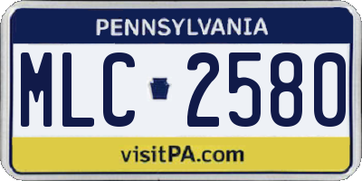 PA license plate MLC2580