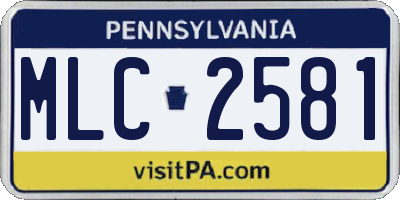 PA license plate MLC2581