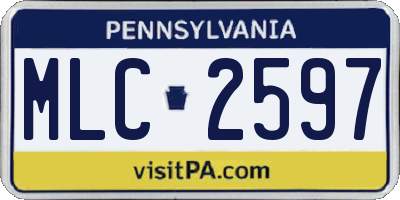 PA license plate MLC2597