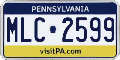 PA license plate MLC2599