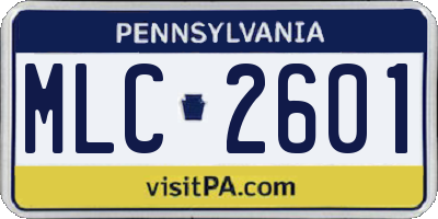 PA license plate MLC2601