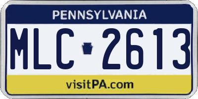 PA license plate MLC2613