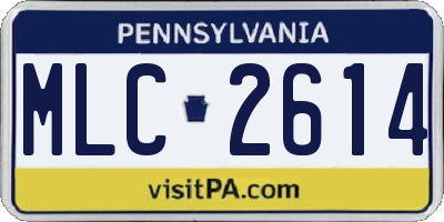 PA license plate MLC2614