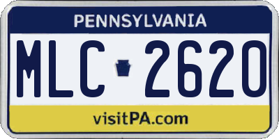PA license plate MLC2620