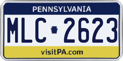 PA license plate MLC2623