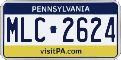 PA license plate MLC2624