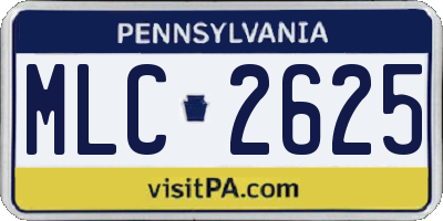 PA license plate MLC2625