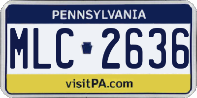 PA license plate MLC2636