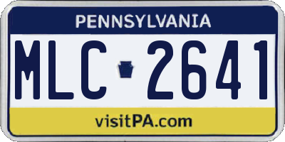 PA license plate MLC2641