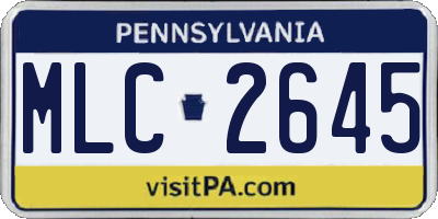 PA license plate MLC2645