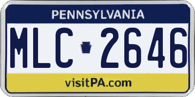 PA license plate MLC2646