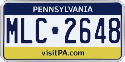 PA license plate MLC2648