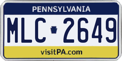 PA license plate MLC2649