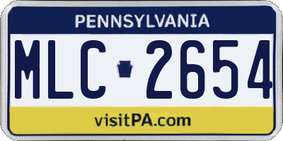 PA license plate MLC2654