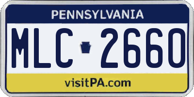 PA license plate MLC2660