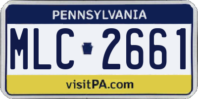PA license plate MLC2661