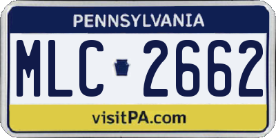 PA license plate MLC2662