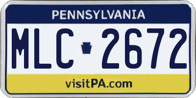 PA license plate MLC2672