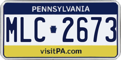 PA license plate MLC2673