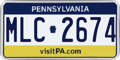 PA license plate MLC2674