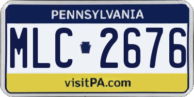 PA license plate MLC2676