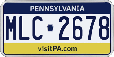 PA license plate MLC2678