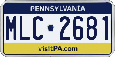 PA license plate MLC2681