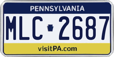 PA license plate MLC2687