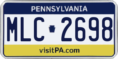 PA license plate MLC2698