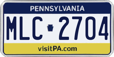 PA license plate MLC2704