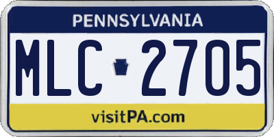 PA license plate MLC2705