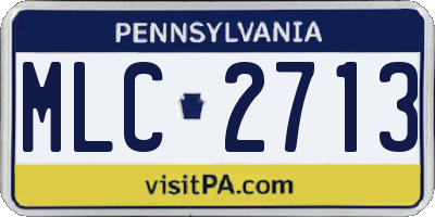 PA license plate MLC2713
