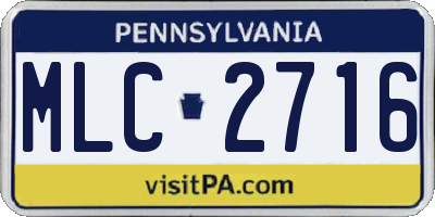PA license plate MLC2716