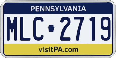 PA license plate MLC2719