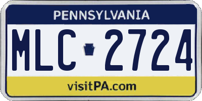 PA license plate MLC2724