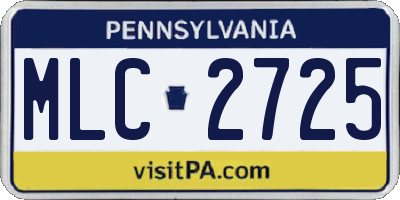 PA license plate MLC2725