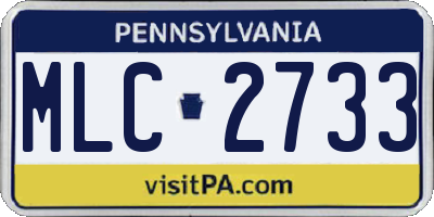 PA license plate MLC2733
