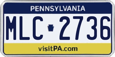 PA license plate MLC2736