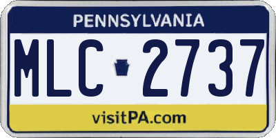 PA license plate MLC2737