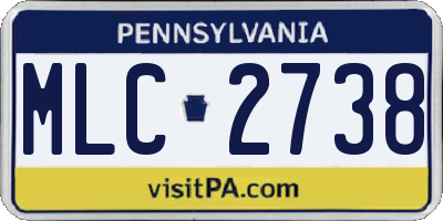 PA license plate MLC2738