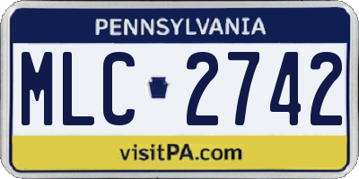 PA license plate MLC2742