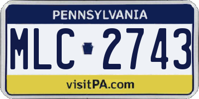 PA license plate MLC2743