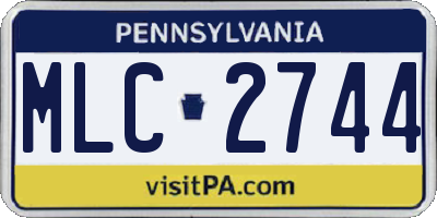 PA license plate MLC2744