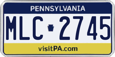 PA license plate MLC2745