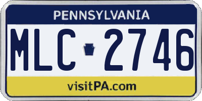 PA license plate MLC2746